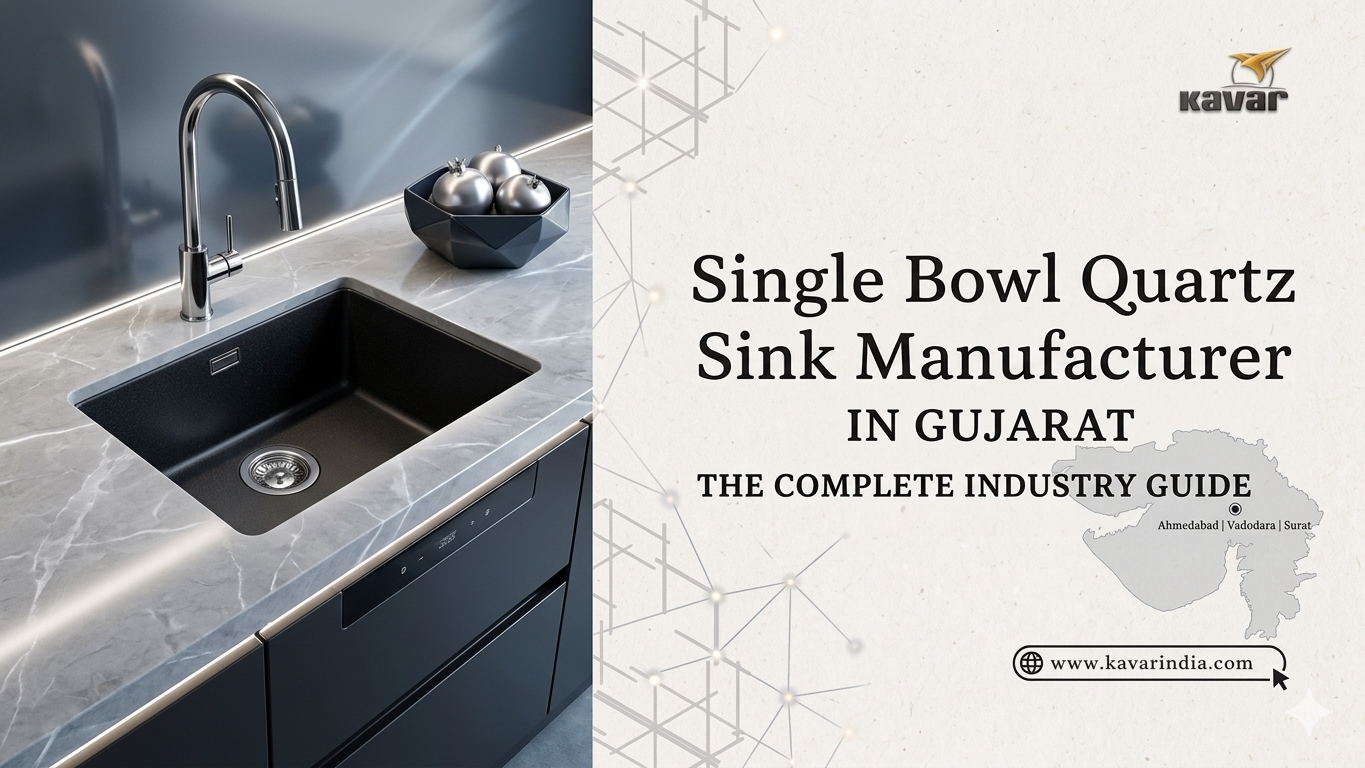 Single bowl quartz kitchen sink manufacturer in Gujarat modern kitchen