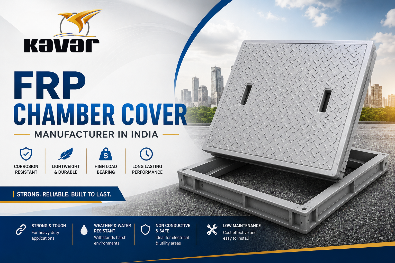 FRP Chamber Cover Manufacturer In India | High-Quality FRP Chamber Covers by KavarIndia