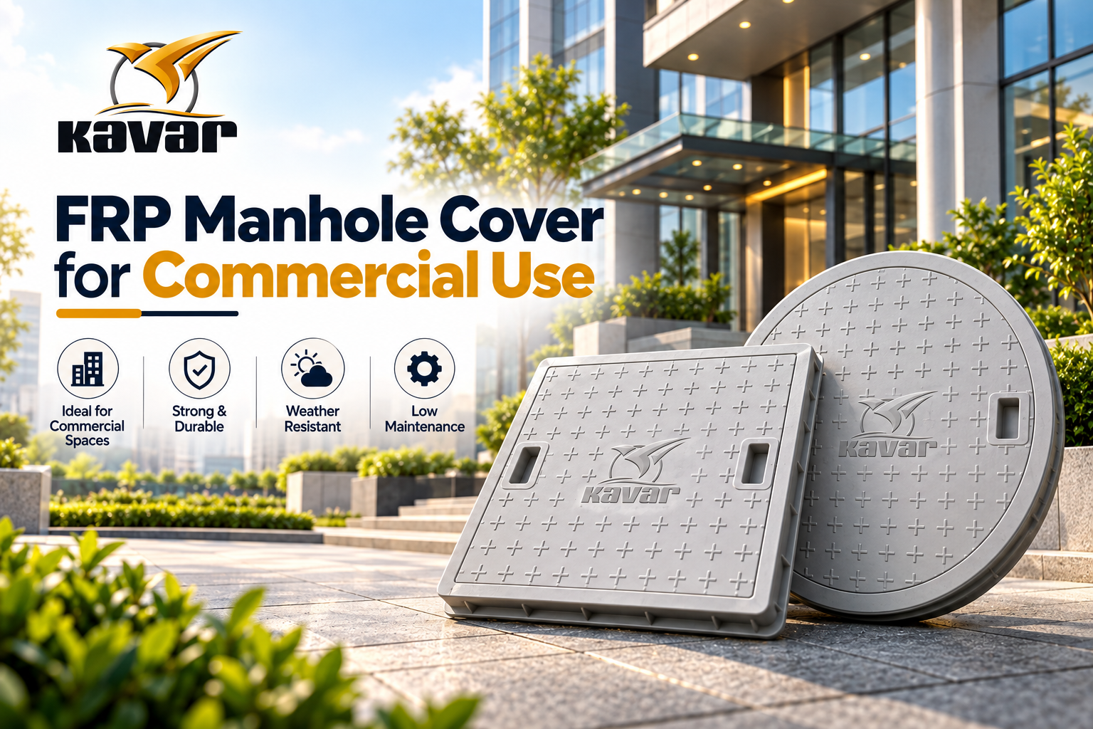 FRP Manhole Cover for Commercial Use by KavarIndia