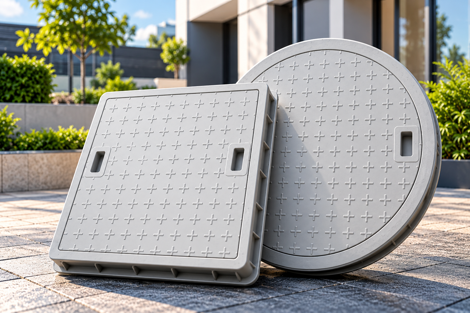 Commercial FRP Manhole Cover Installation by KavarIndia
