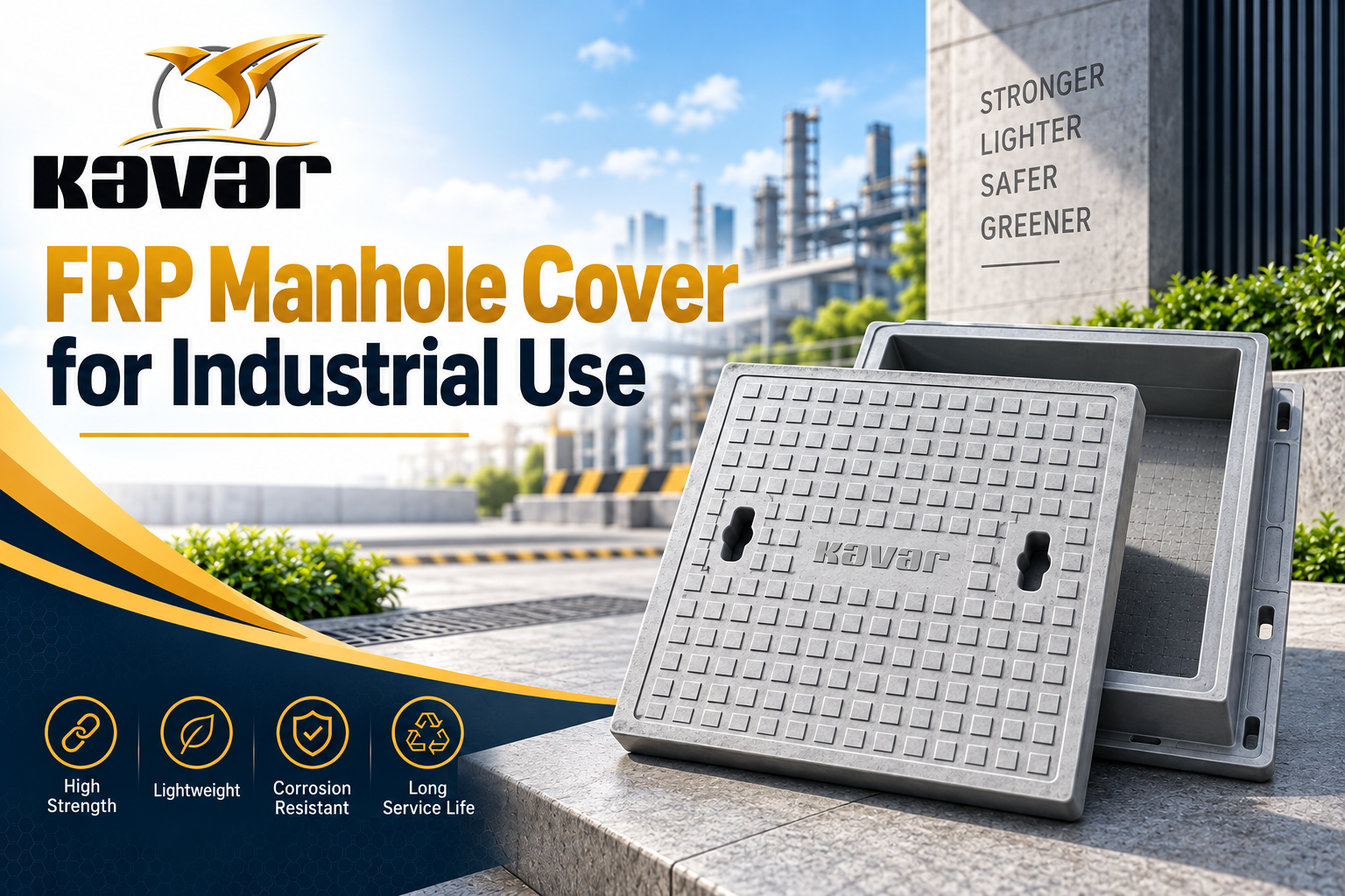 FRP Manhole Cover for Industrial Use - KavarIndia Composite Cover Solutions