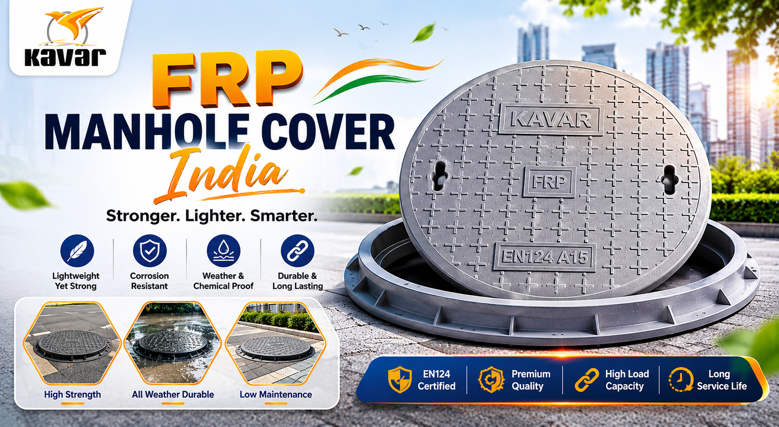 FRP Manhole Cover India by Kavar India