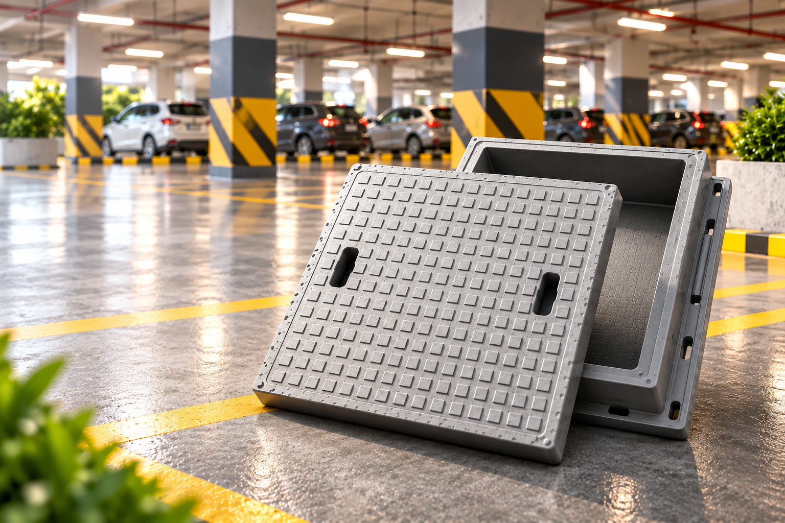 Examples of inspection chamber applications and FRP cover size planning