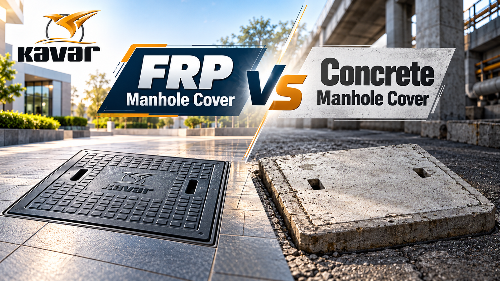 FRP vs Concrete Manhole Cover by KavarIndia