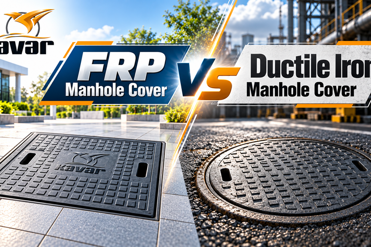 FRP vs Ductile Iron Manhole Cover by KavarIndia