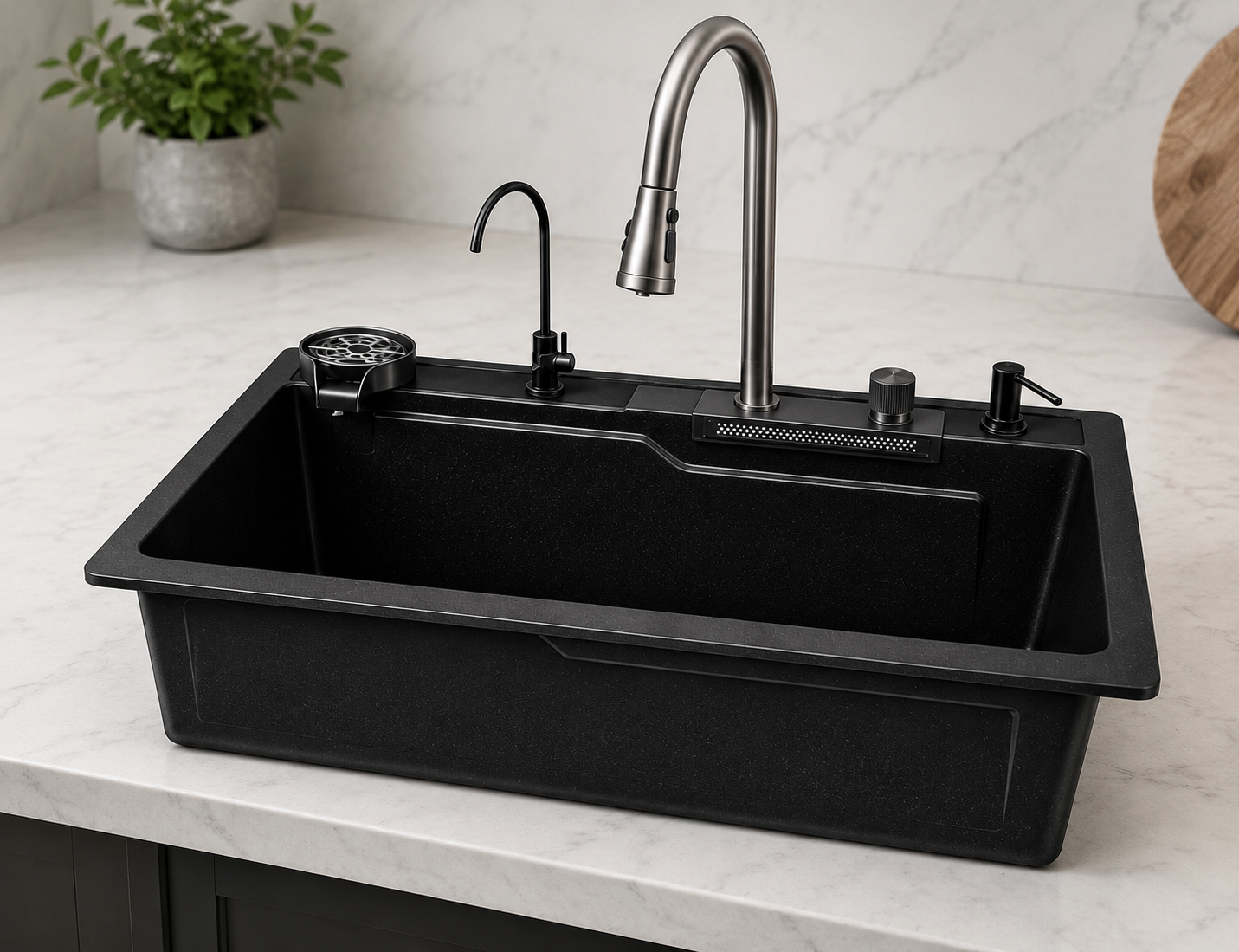 Multifunction quartz kitchen sink installation India modern kitchen modular setup