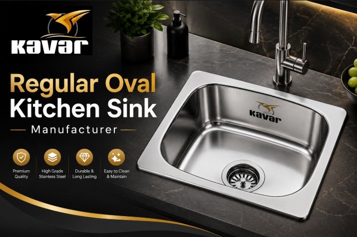 Regular Oval Kitchen Sink Manufacturer in India | Premium Stainless Steel Kitchen Sinks by KavarIndia