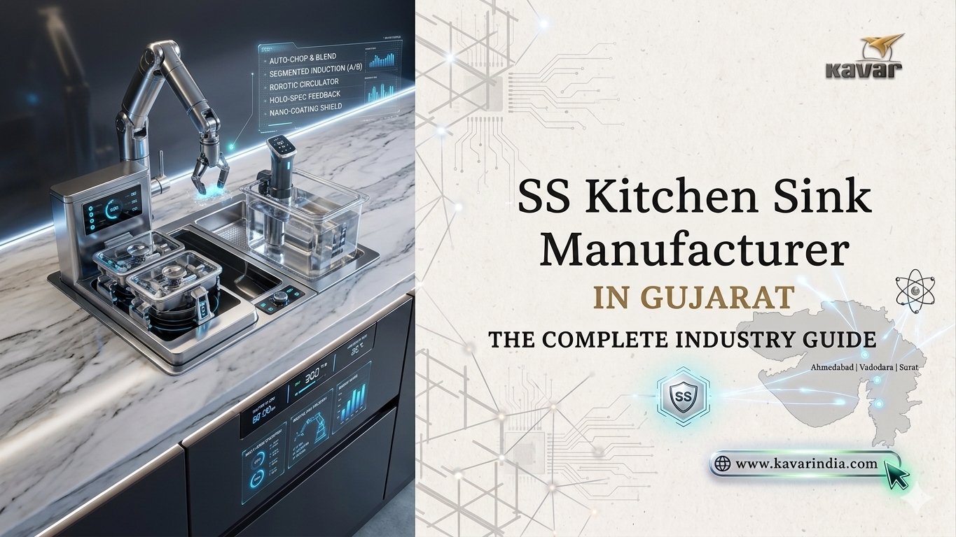 SS kitchen sink manufacturer in Gujarat stainless steel sink by KavarIndia